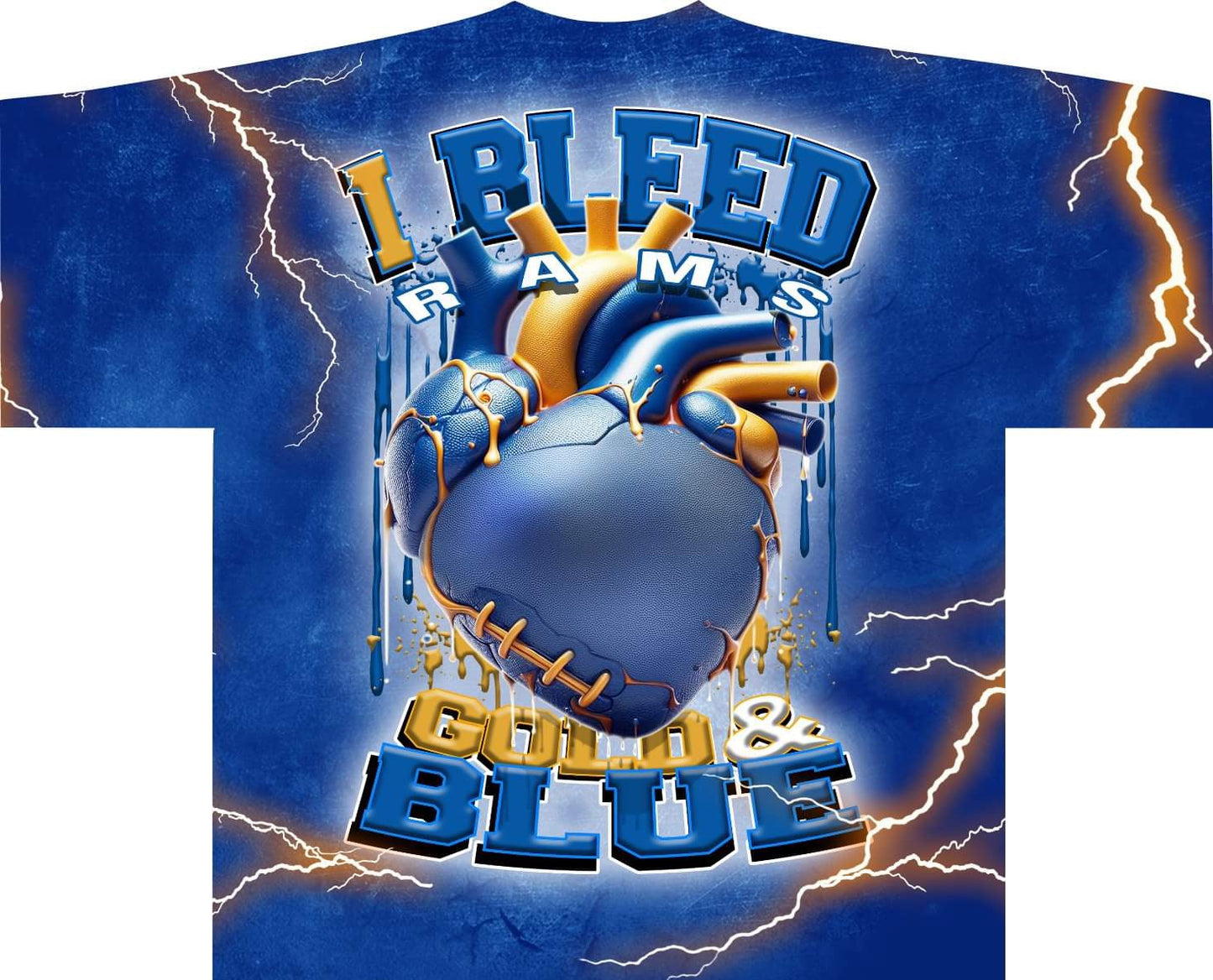 I Bleed Allover Pro Football Tee