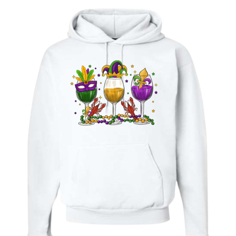 Mardi Gras Wine Hoodie