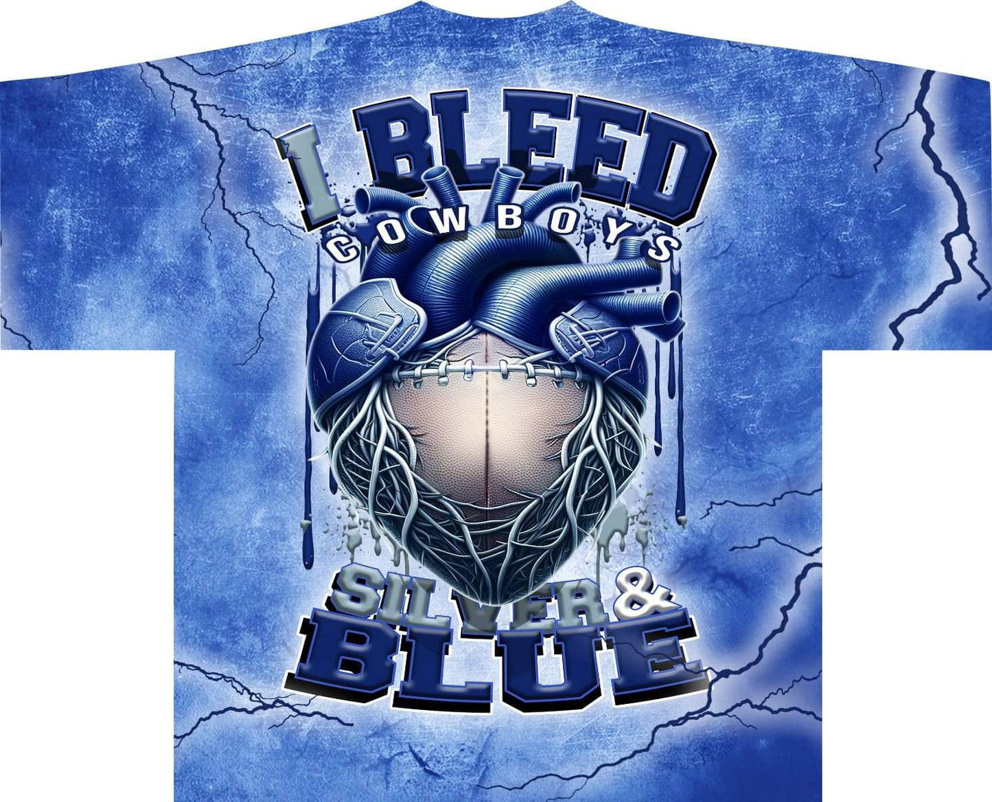 I Bleed Allover Pro Football Tee