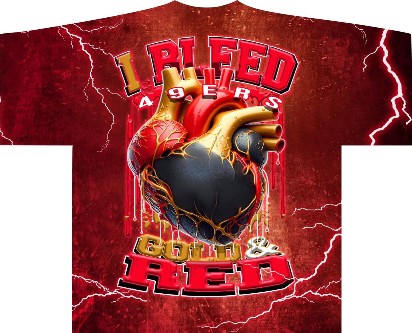 I Bleed Allover Pro Football Tee