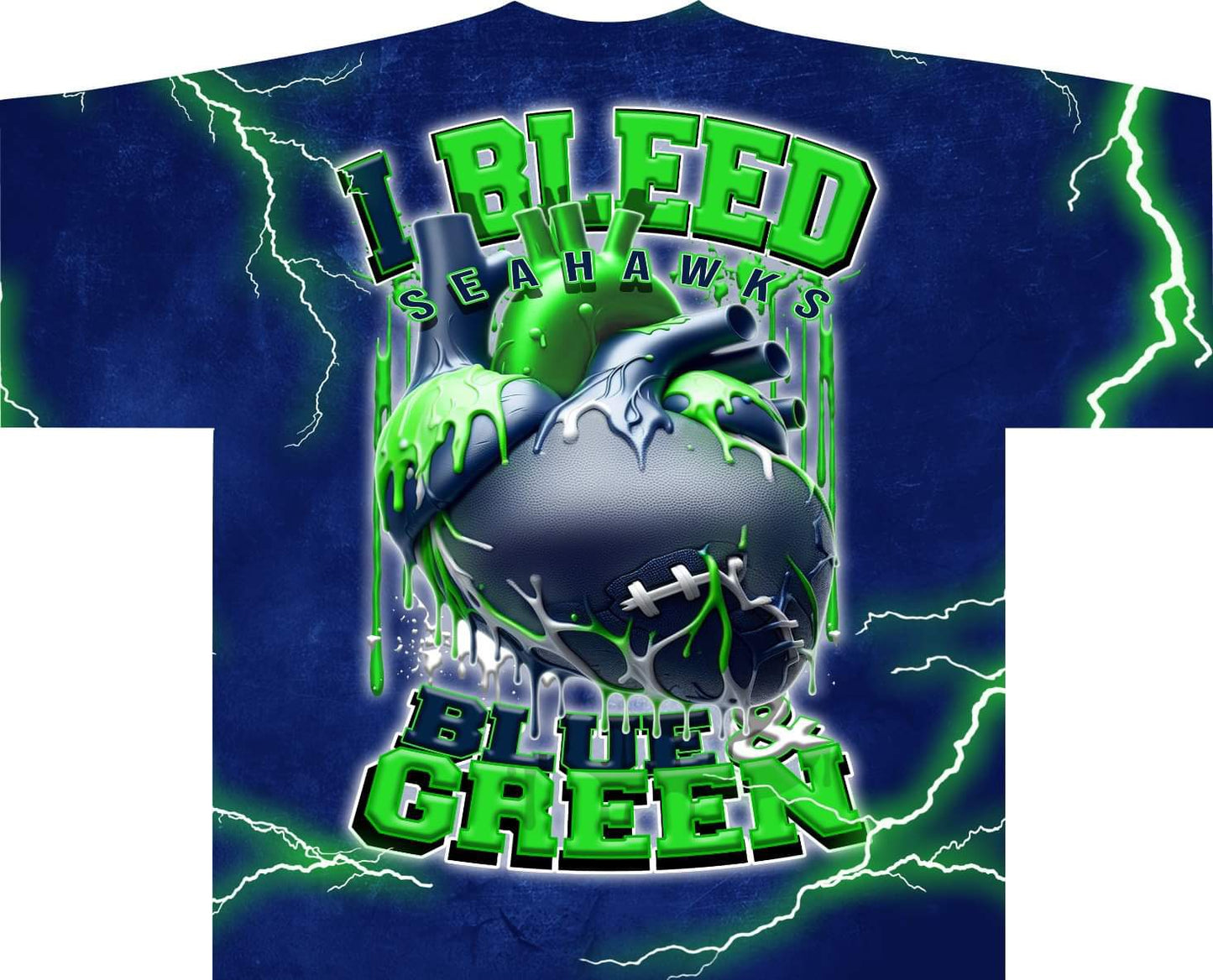 I Bleed Allover Pro Football Tee