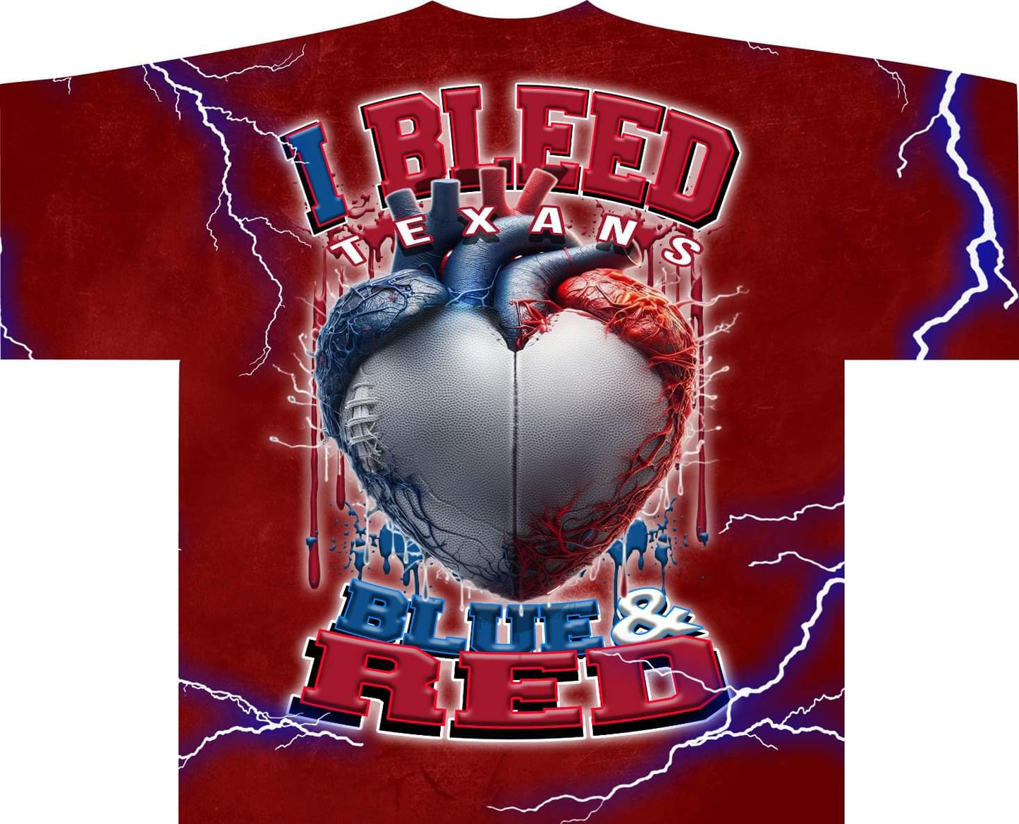 I Bleed Allover Pro Football Tee