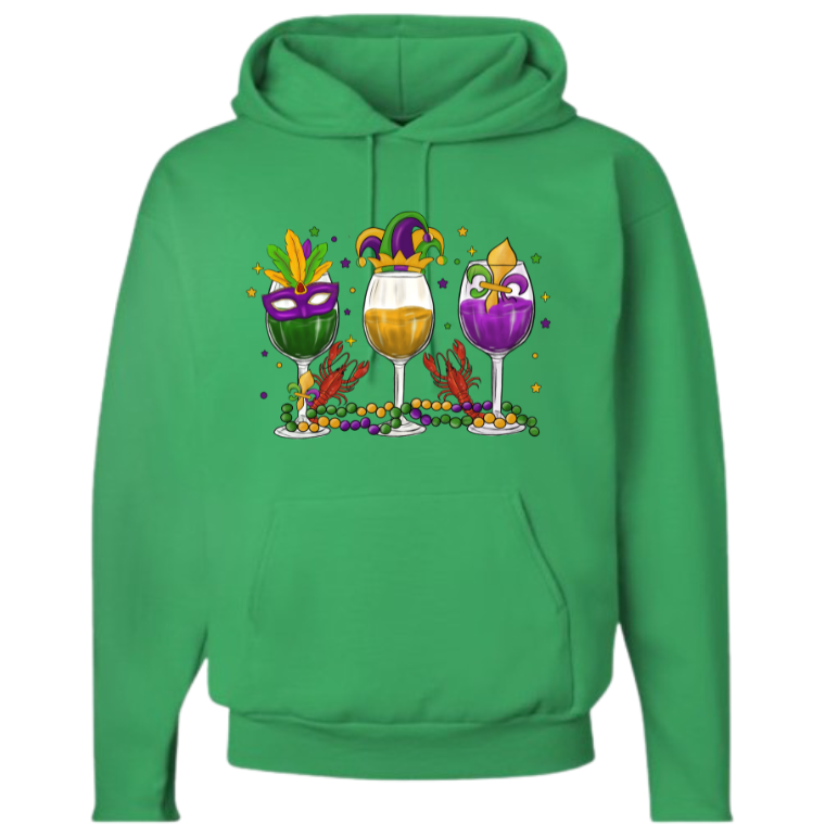 Mardi Gras Wine Hoodie