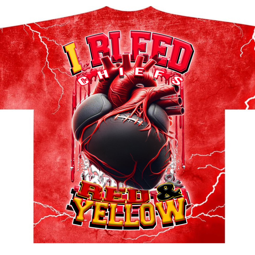 I Bleed Allover Pro Football Tee