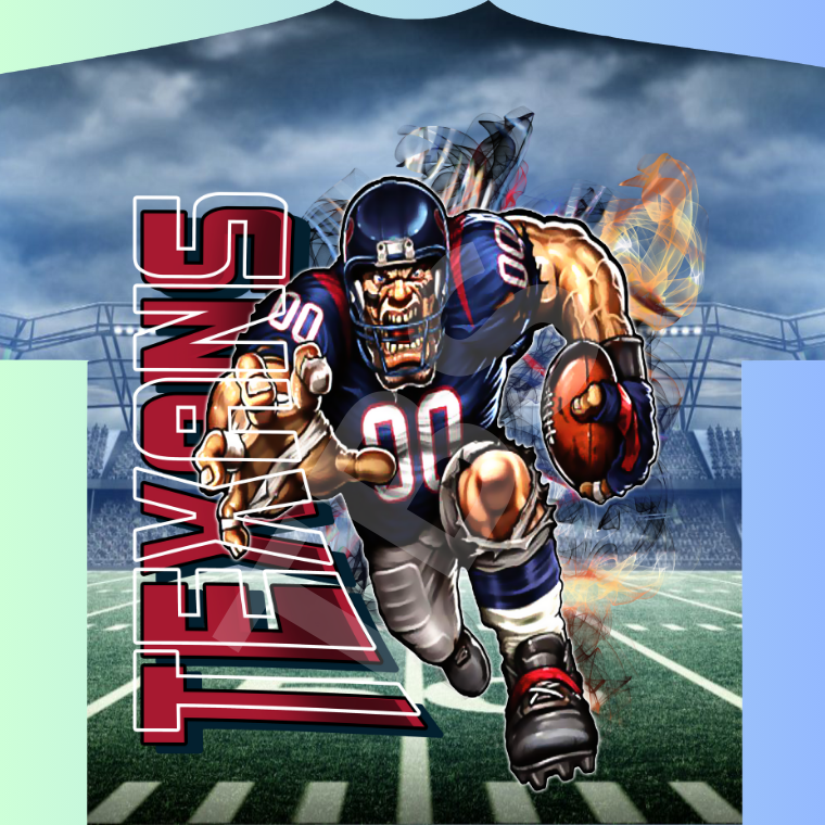 3D Bubble Allover Pro Football Tee