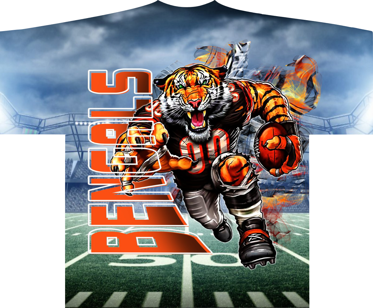 3D Bubble Allover Pro Football Tee