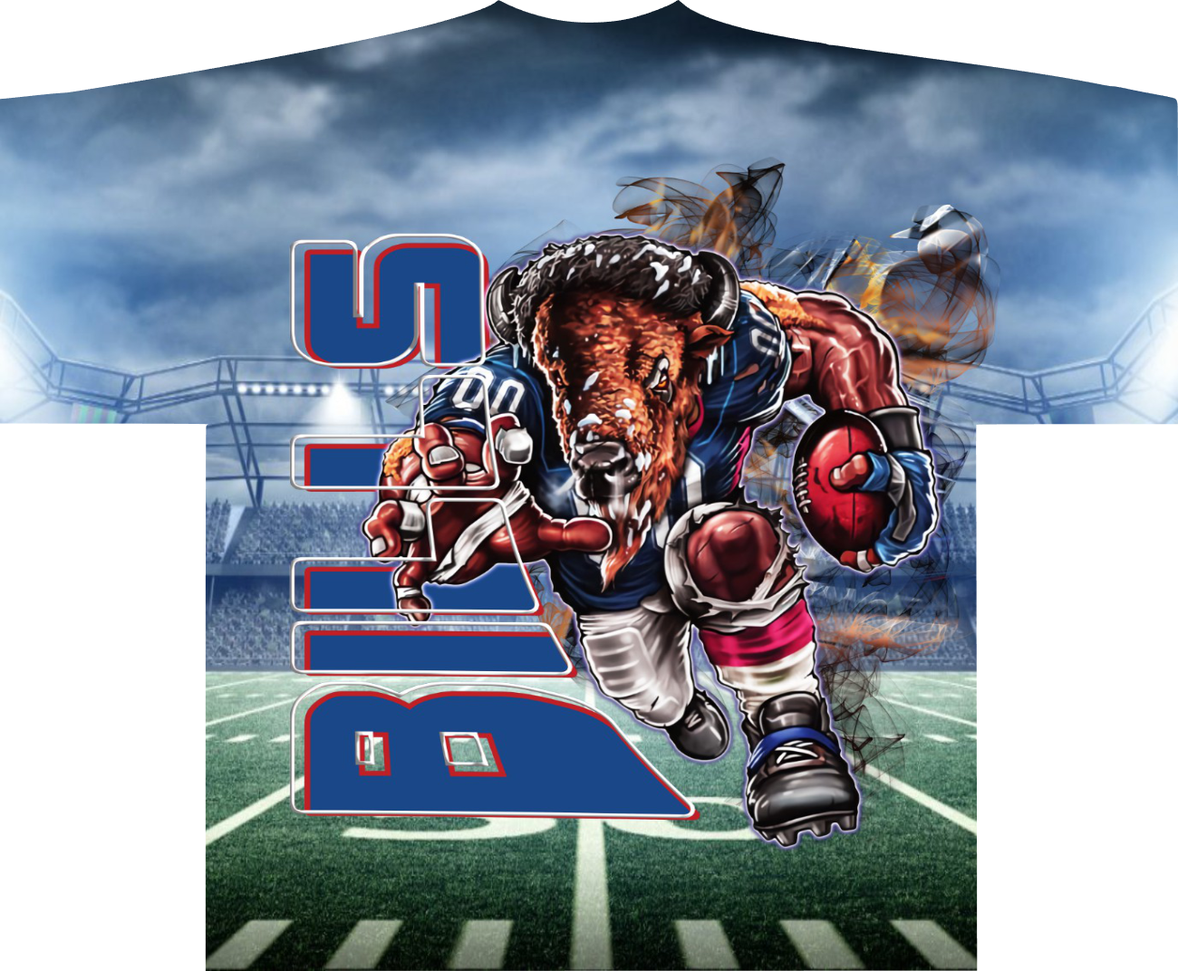 3D Bubble Allover Pro Football Tee