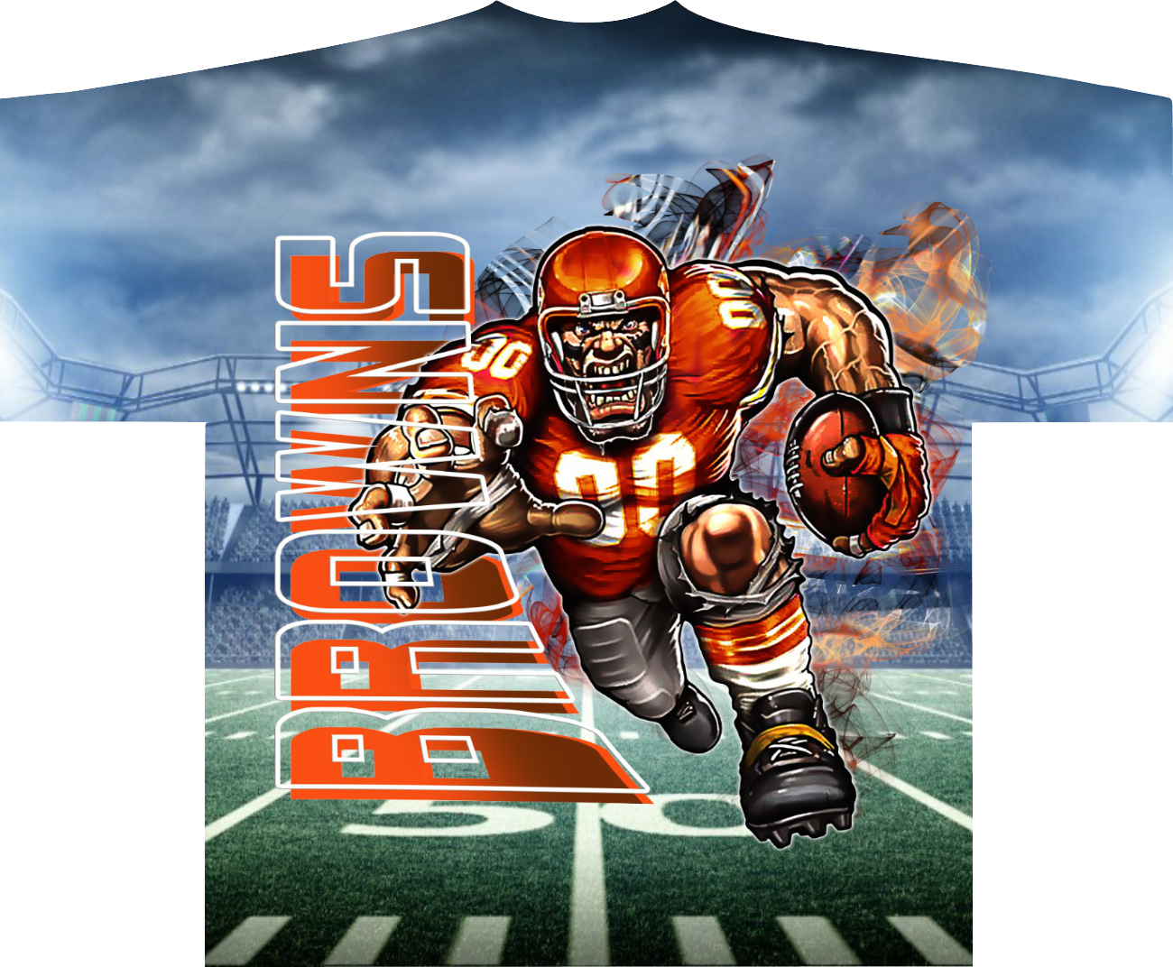 3D Bubble Allover Pro Football Tee