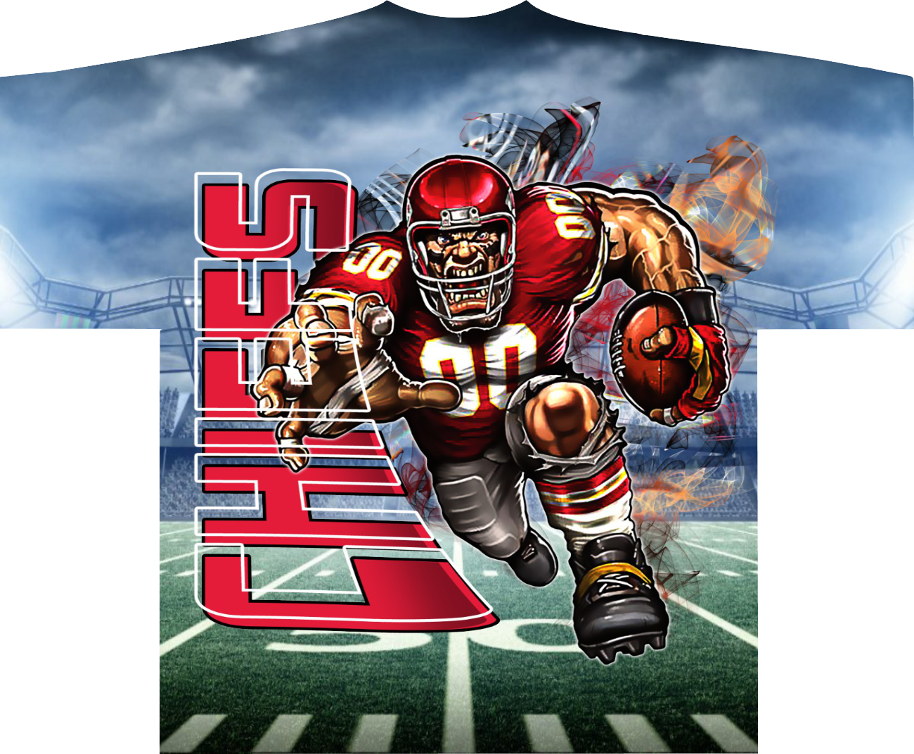 3D Bubble Allover Pro Football Tee