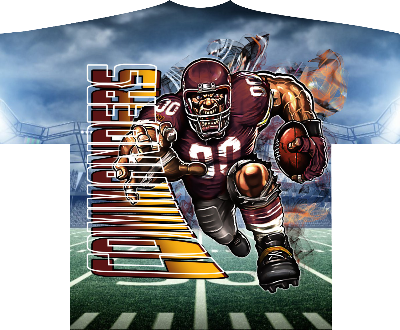 3D Bubble Allover Pro Football Tee