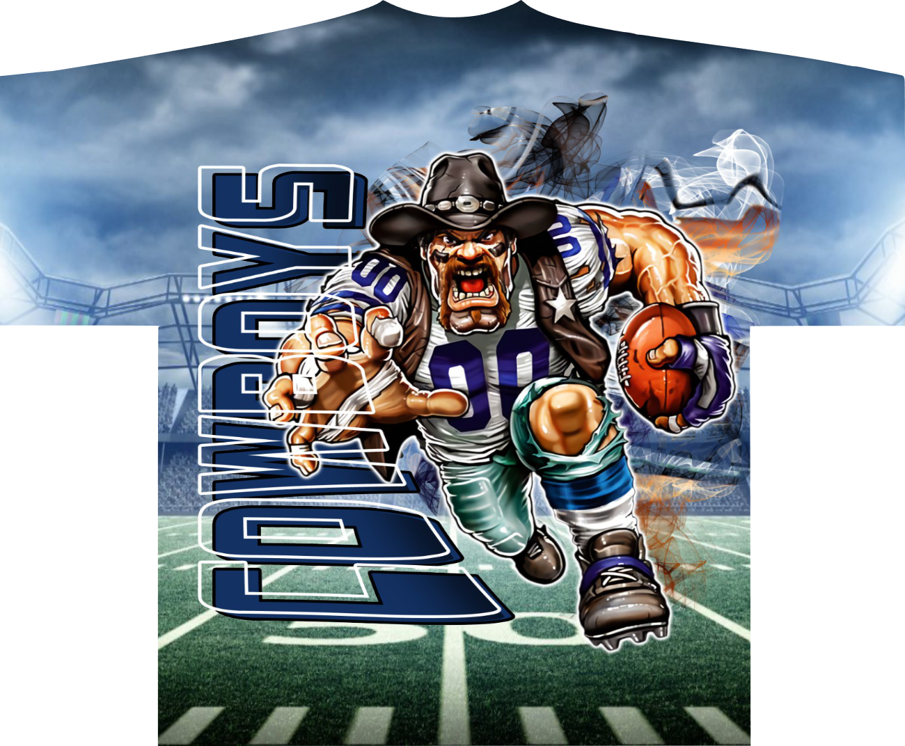 3D Bubble Allover Pro Football Tee