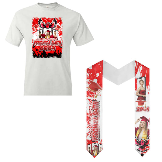 Grad Bundle 3 ( Stole & Center Print T-shirt)