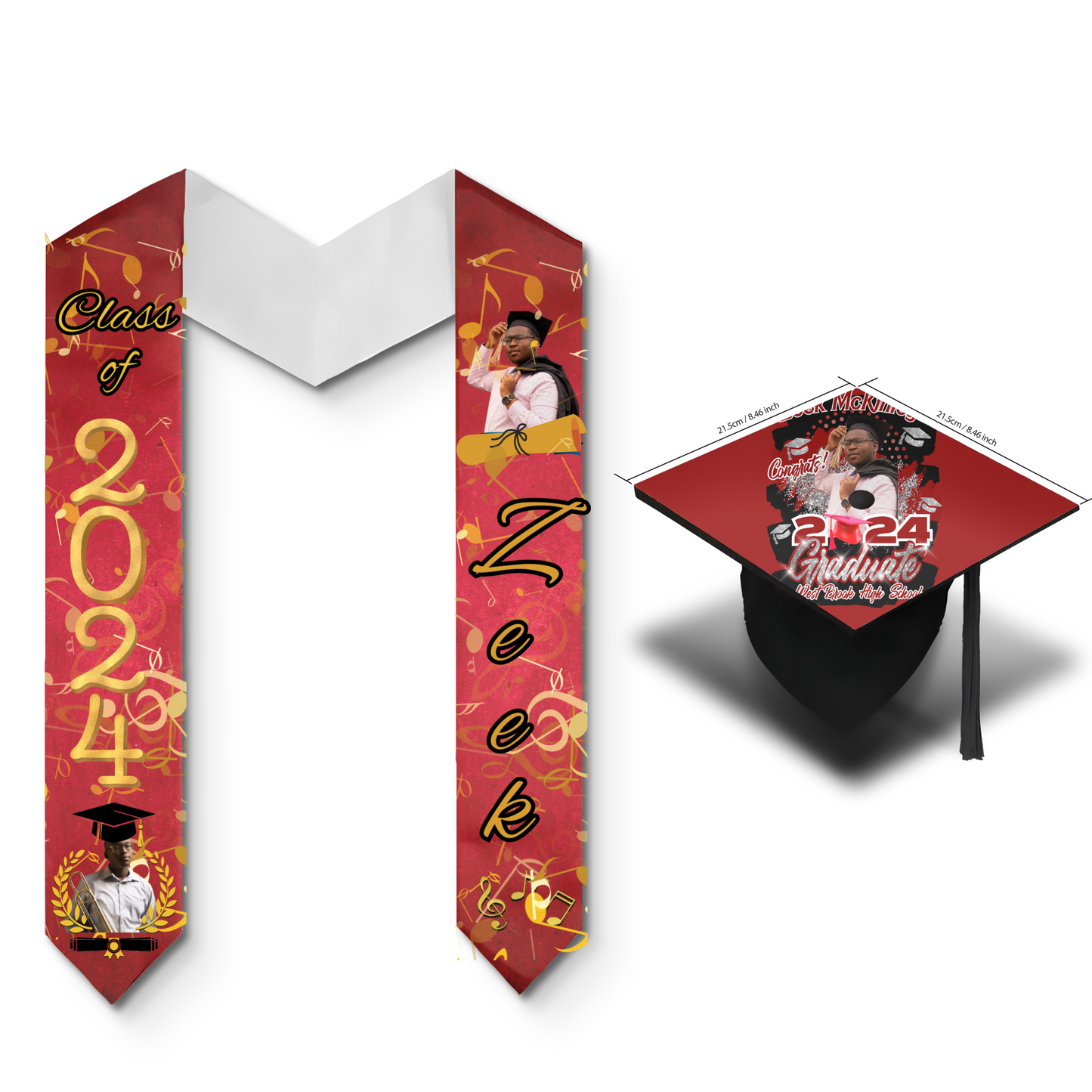 Grad Bundle 1 (Grad Stole & Cap Topper)