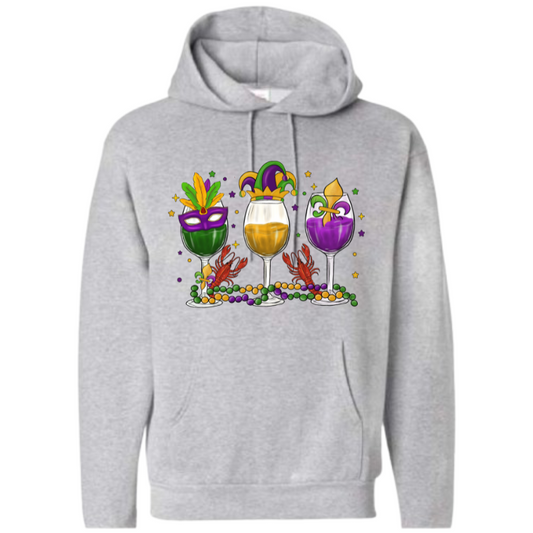 Mardi Gras Wine Hoodie